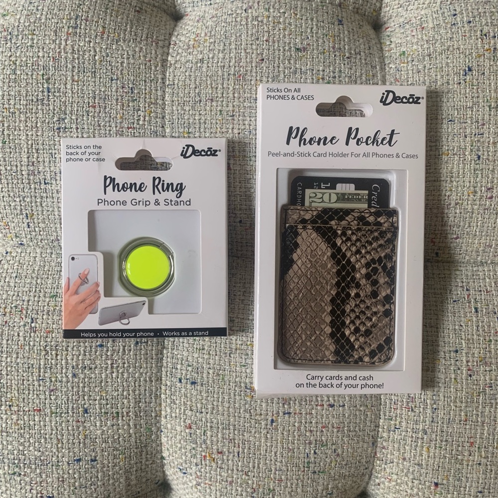 iDecoz Phone Ring Stand & Phone Pocket Set